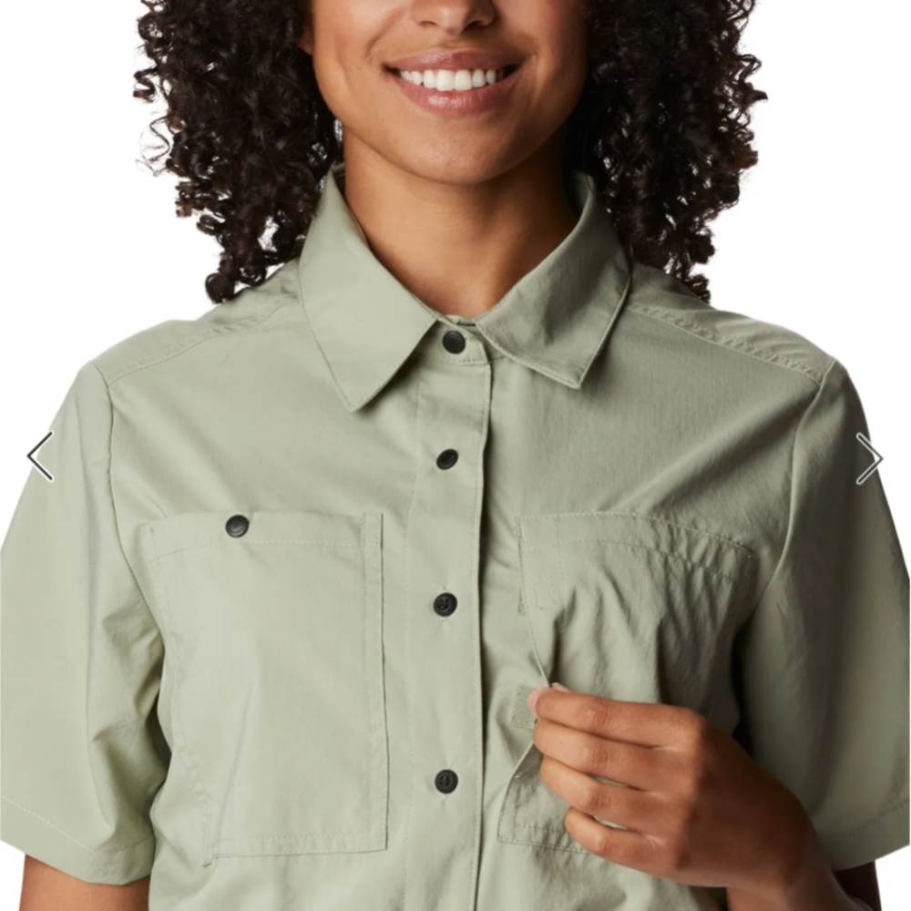 Columbia Light Green Button-Up Jumpsuit